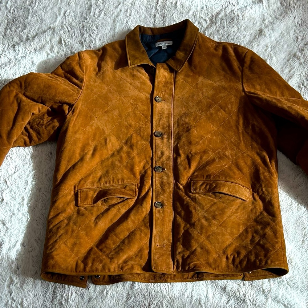 Peter Millar Goatskin suede field coat.